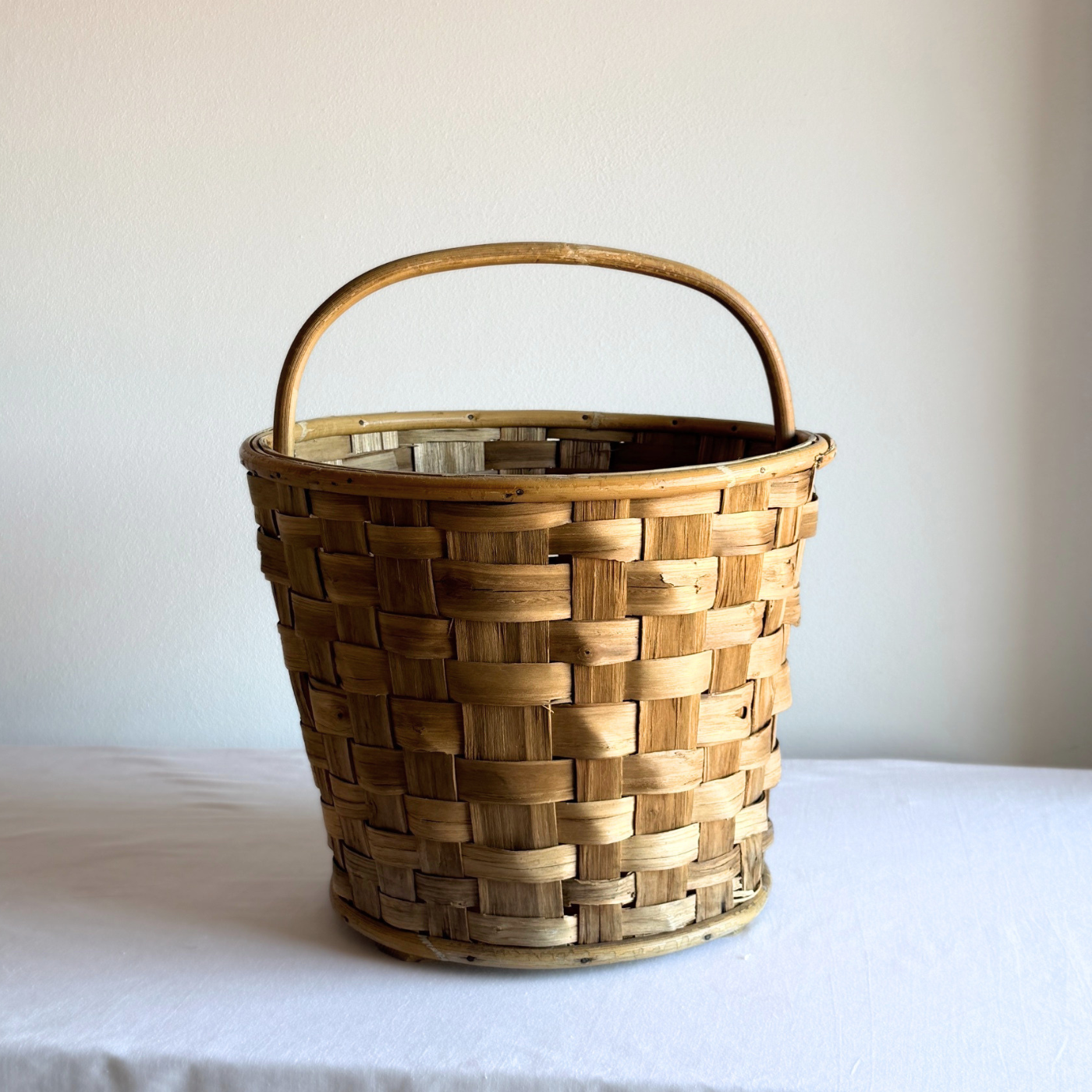 Round Woven Rattan Basket | Large Italian