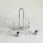 Alessi – Oil & Vinegar Cruet – Glass & Stainless Steel – Clear & Silver
