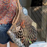 Filt 1860 mastic cotton mesh market bag carried on the shoulder, reusable and made in France