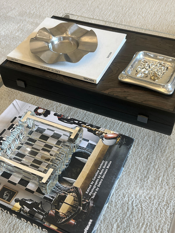 Stainless steel decorative tray by Arthur Krupp - L'Officina General Store