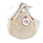 Filt 1860 Mini ecru cotton mesh net bag, 25 x 25 cm French market bag for everyday errands