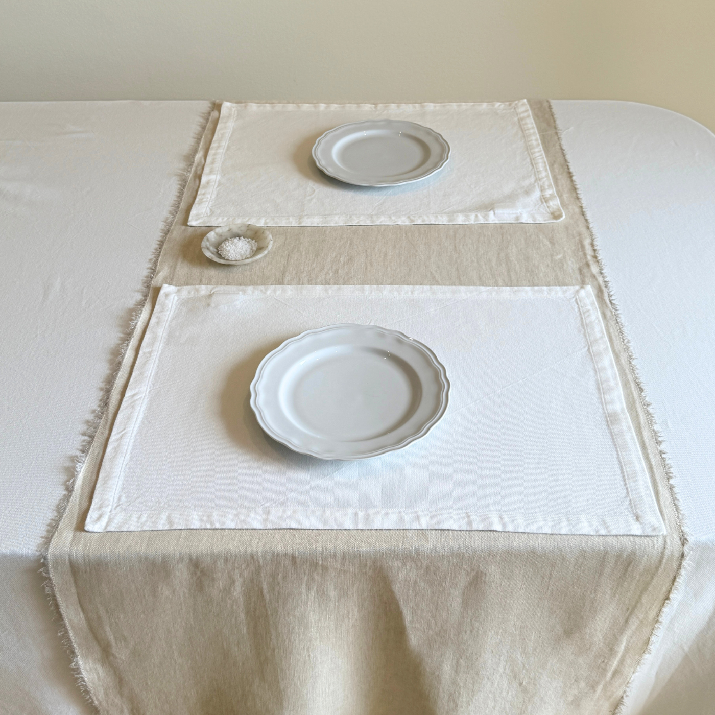 Fringed Linen Table Runner