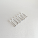 Clear Bohemian pressed glass cutlery rests that keep knife and fork off the table linen, Czechia 1990s