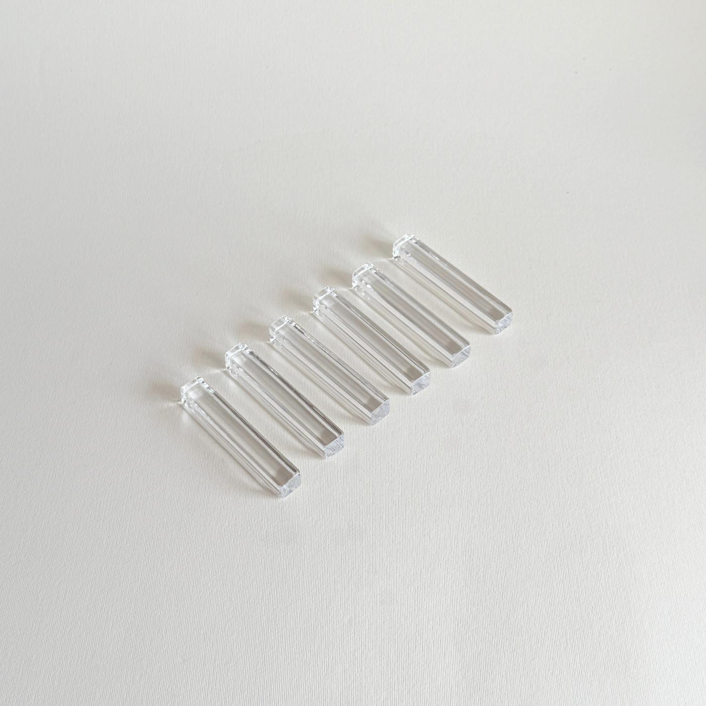 Clear Bohemian pressed glass cutlery rests that keep knife and fork off the table linen, Czechia 1990s