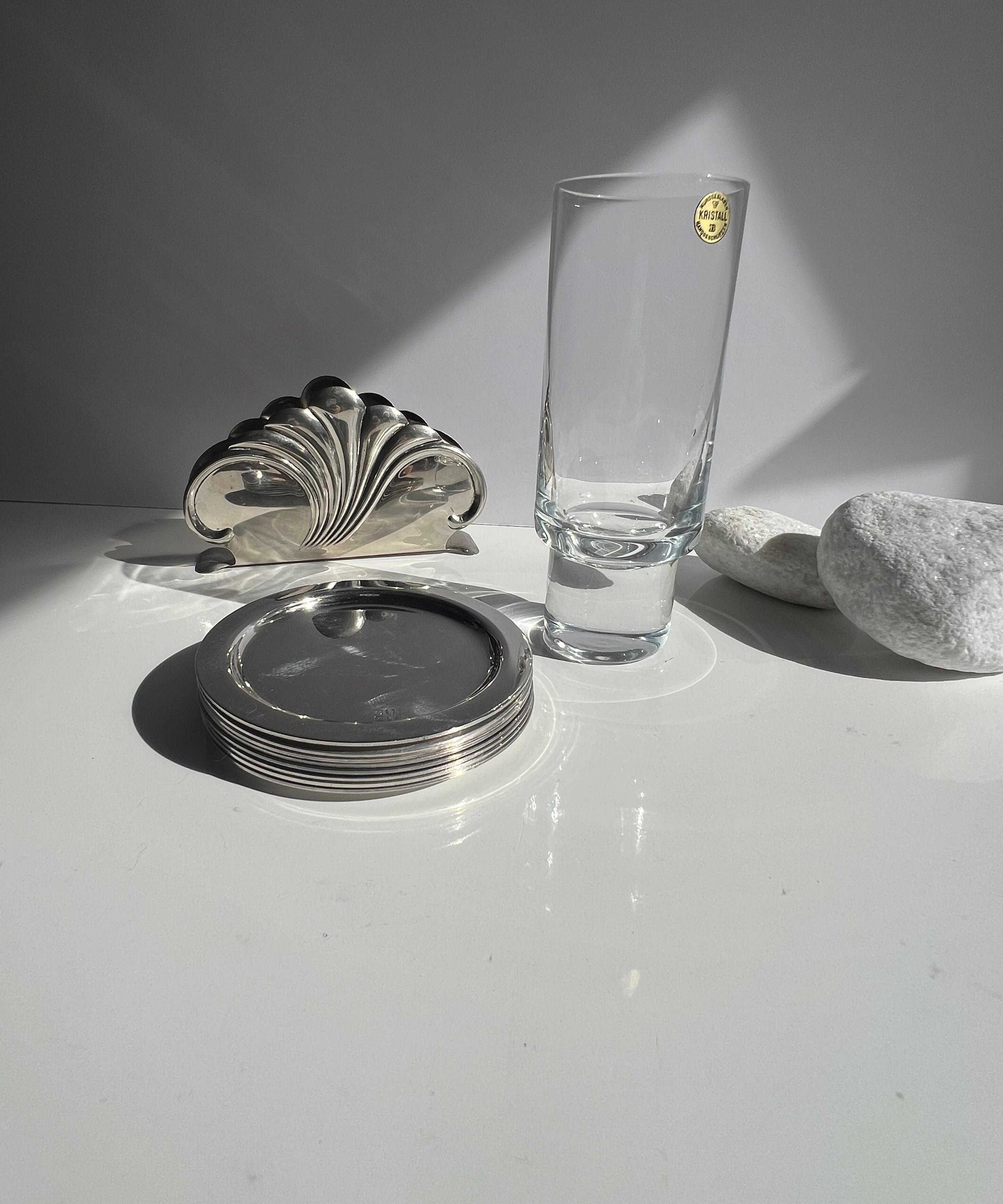 Sterling Silver Italian glass coasters - L'Officina General Store