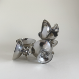 Stainless steel ice cream cups, set of 6, mirror-polished silver, Pre-Loved French tableware, L'Officina