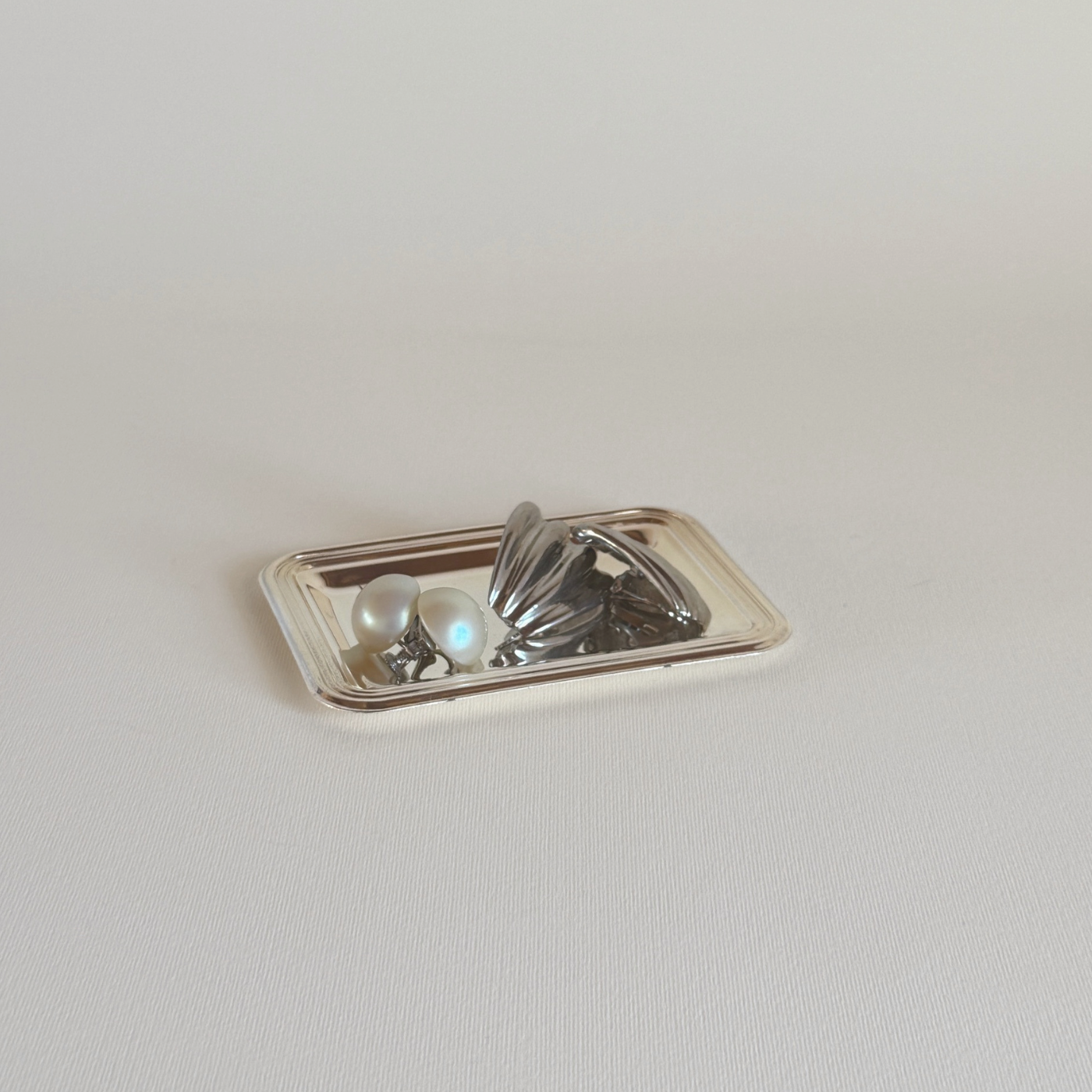 Coupelle Rectangulaire en Métal Argenté | 11,5 × 8 cm
