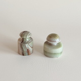 Onyx Paperweight | Green Banded Stone · 1970s
