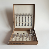 Morinox stainless steel cake cutlery set in silver, Pre-Loved 1970s dessert serving pieces, L'Officina