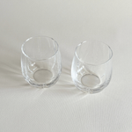 Single fluted crystal tumbler in profile, clear with vertical ribbing
