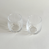 Single fluted crystal tumbler in profile, clear with vertical ribbing