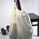 Filt 1860 XXL undyed cotton mesh market bag from Normandy, plastic-free zero waste tote