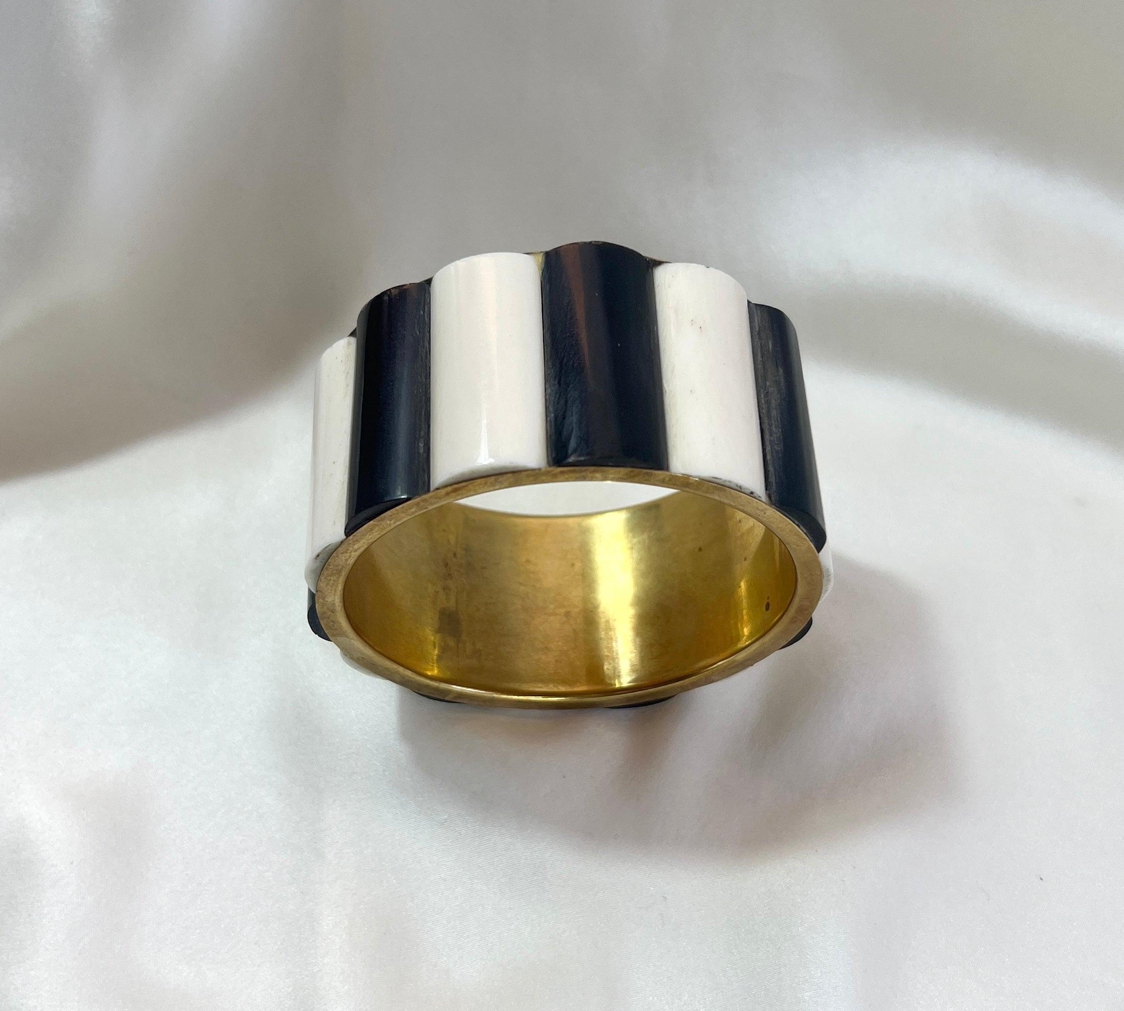 Monochrome and Brass Statement Bangle - L'Officina General Store