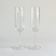 Italian ribbed champagne flutes — set of 2, front view showing ribbed bowl and hexagonal geometric stem, 2000s Italian production