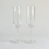 Italian ribbed champagne flutes — set of 2, front view showing ribbed bowl and hexagonal geometric stem, 2000s Italian production