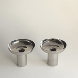Bougeoirs en Acier Inoxydable | Lot de 2 · Scandinaves 1970s