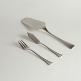 Pre-Loved Morinox cake serving set in silver stainless steel, 1970s cutlery, L'Officina General Store