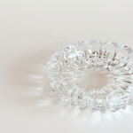 French Cristal d'Arques Courcelle crystal dish in clear glass, 15 cm wide with radial cuts