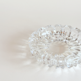French Cristal d'Arques Courcelle crystal dish in clear glass, 15 cm wide with radial cuts