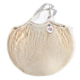 Filt 1860 XXL ecru cotton mesh net bag 70 x 70 cm with long handles, French market bag