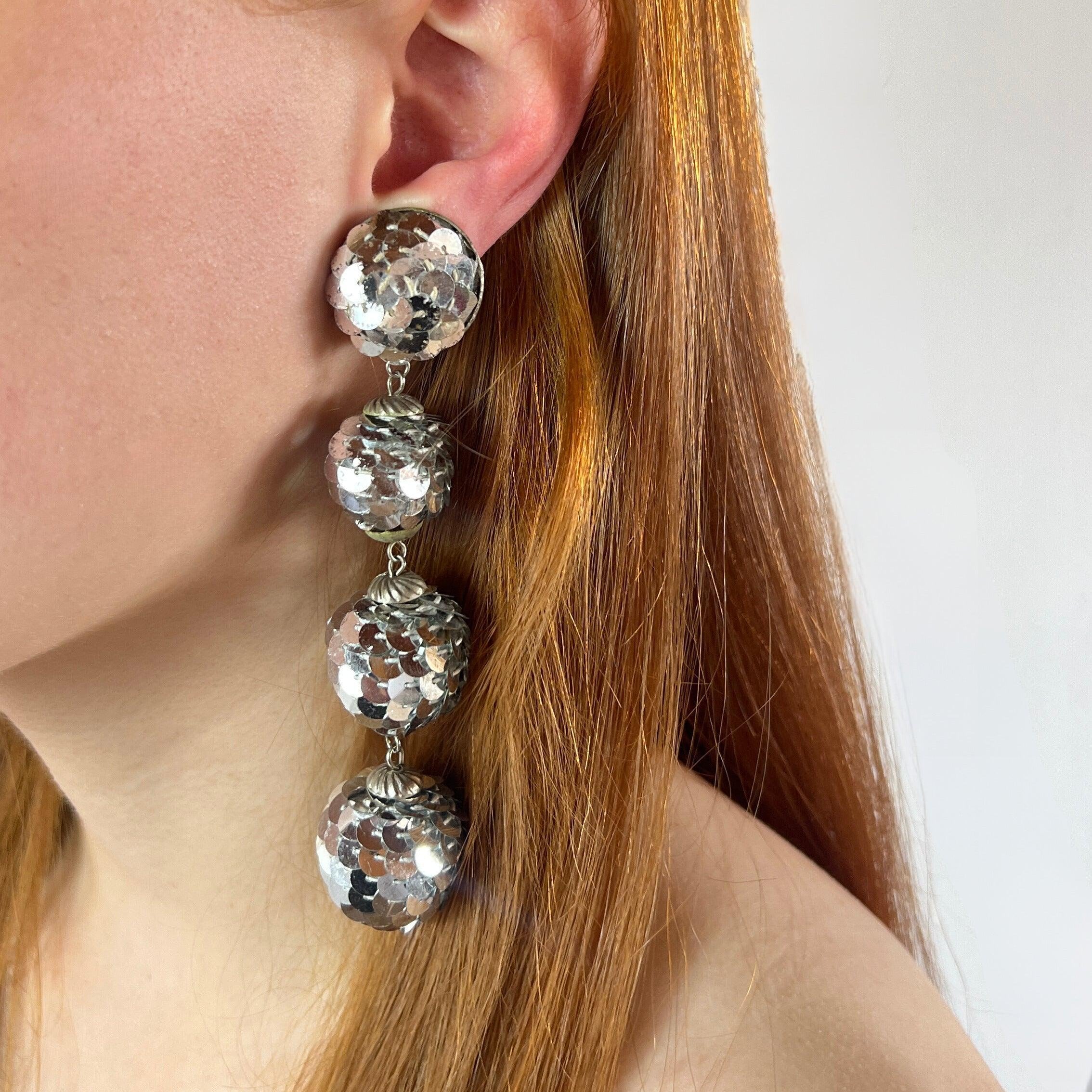 DISCOBALL SEQUIN CLIP EARRINGS - L'Officina General Store
