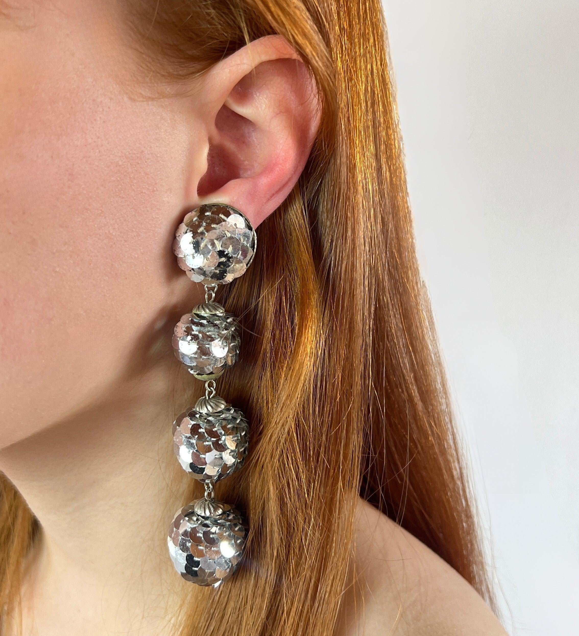 DISCOBALL SEQUIN CLIP EARRINGS - L'Officina General Store