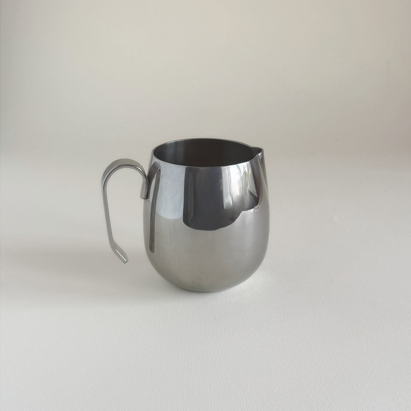 IMCO metal milk creamer with shaped pouring lip, Italy 1970s