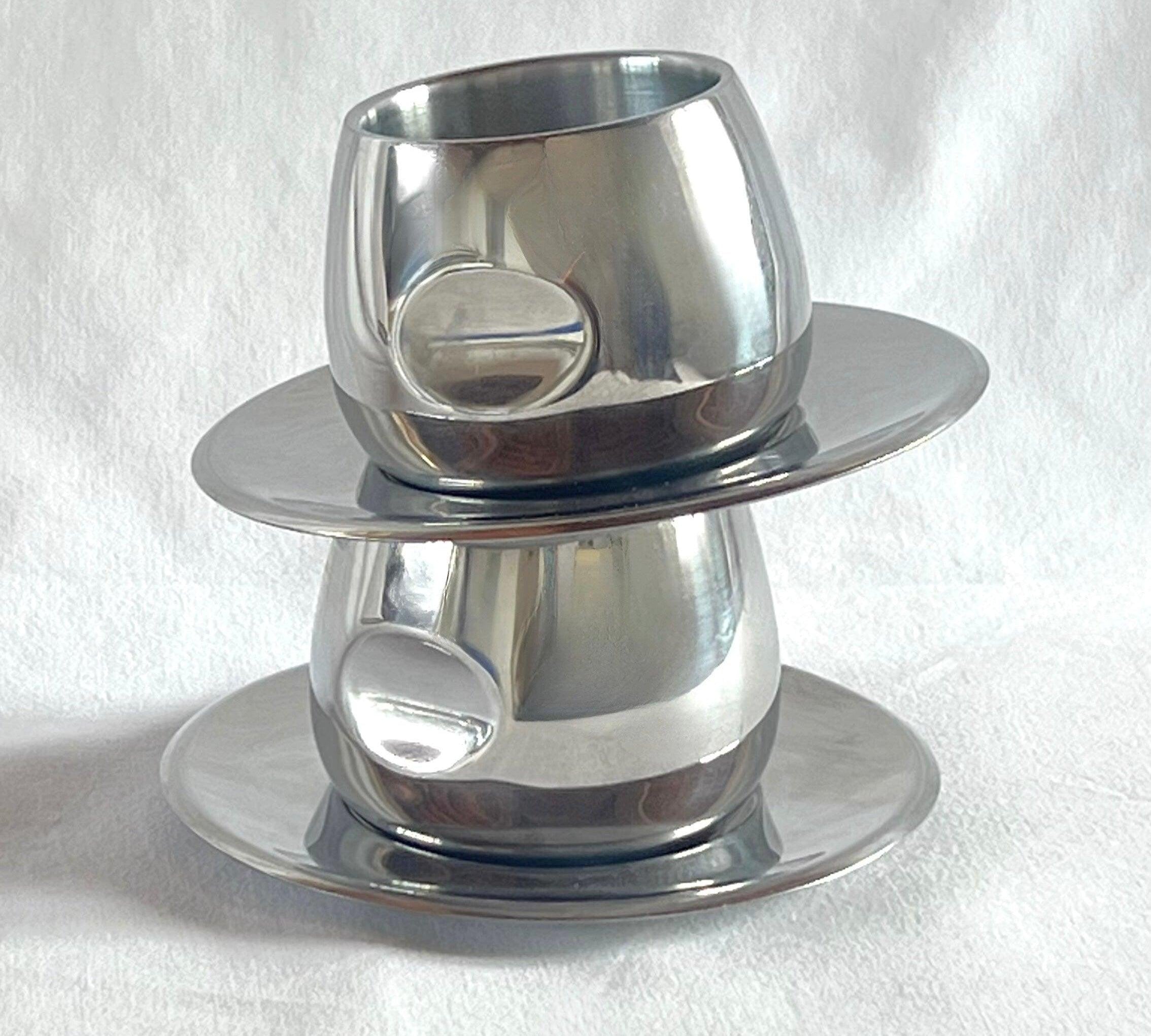 AMC Metal coffee cup and Saucer I Art Design - L'Officina General Store