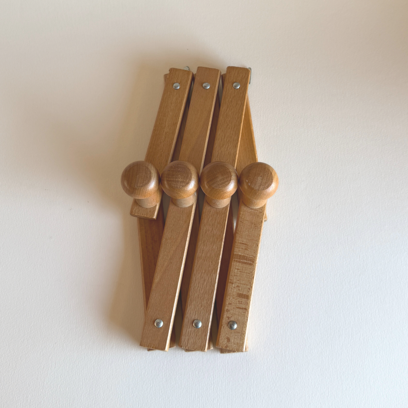 Portemanteau Accordéon | Bois Clair · 4 Crochets · Extensible