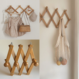 Appendiabiti a Fisarmonica | Legno Chiaro · 4 Ganci · Estensibile