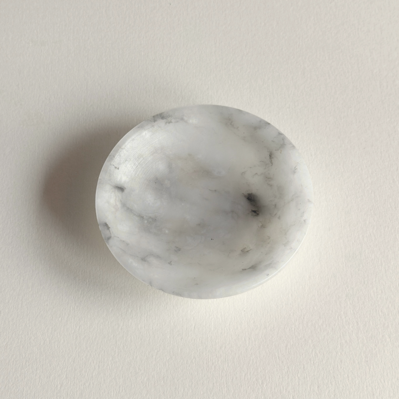 Italian handcrafted alabaster tray with soft translucency