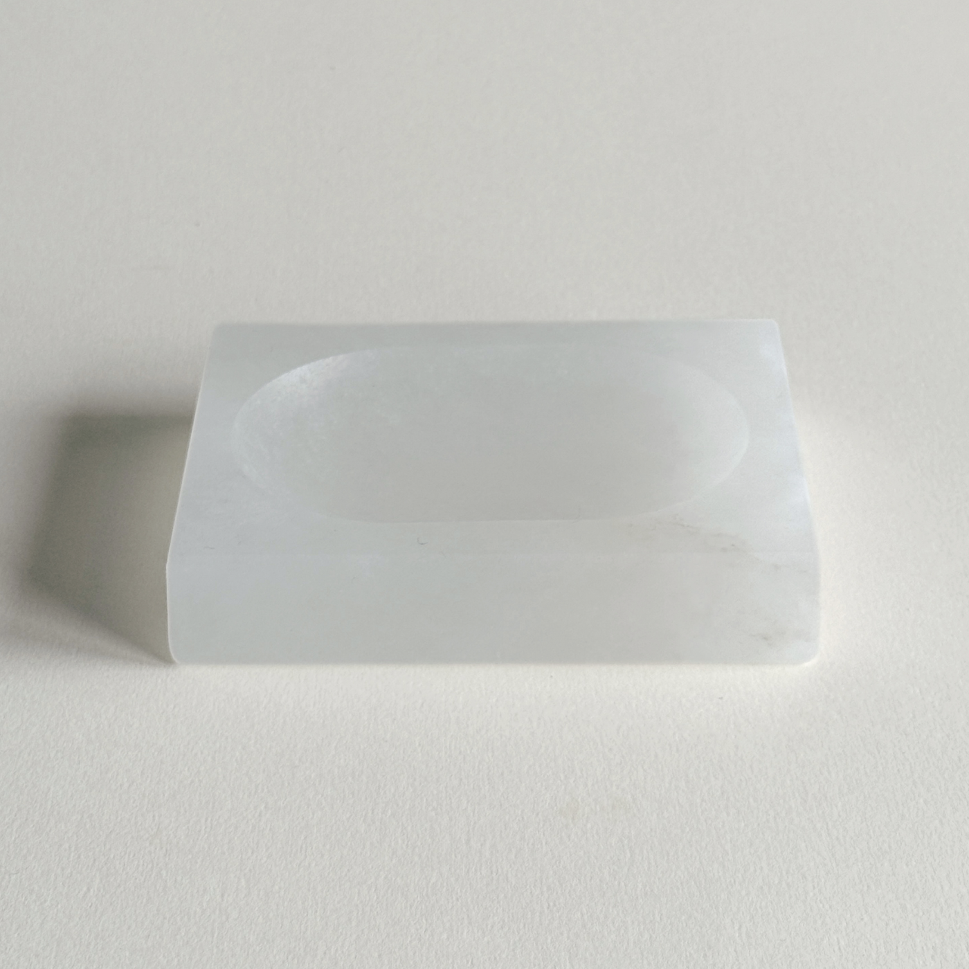 White alabaster soap dish stoneware made in Italy