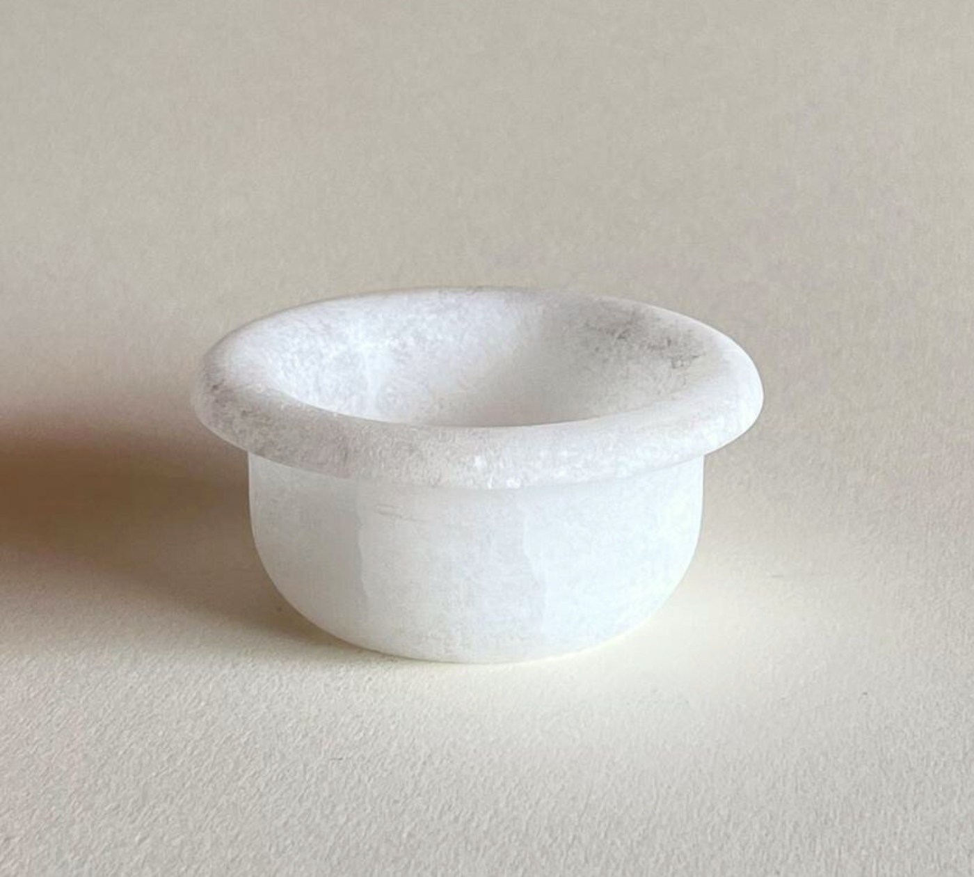 Italian white alabaster decorative dish on desk