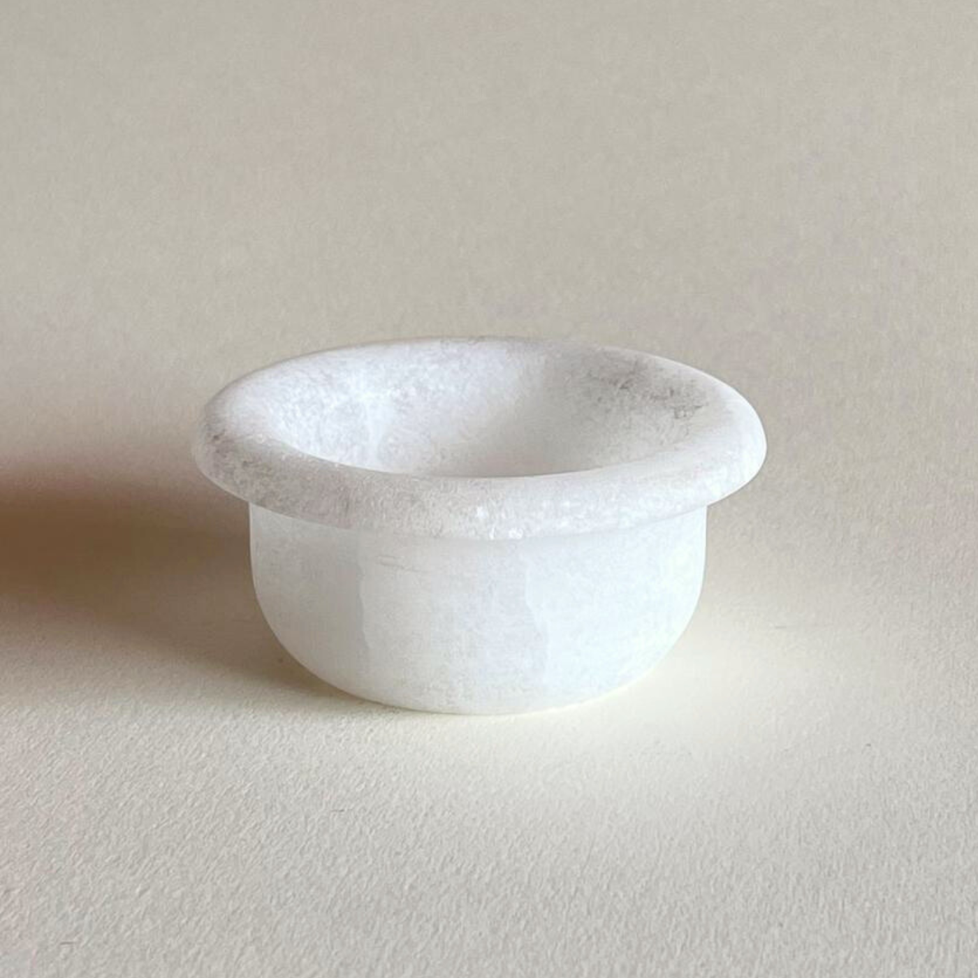 Italian white alabaster decorative dish on desk