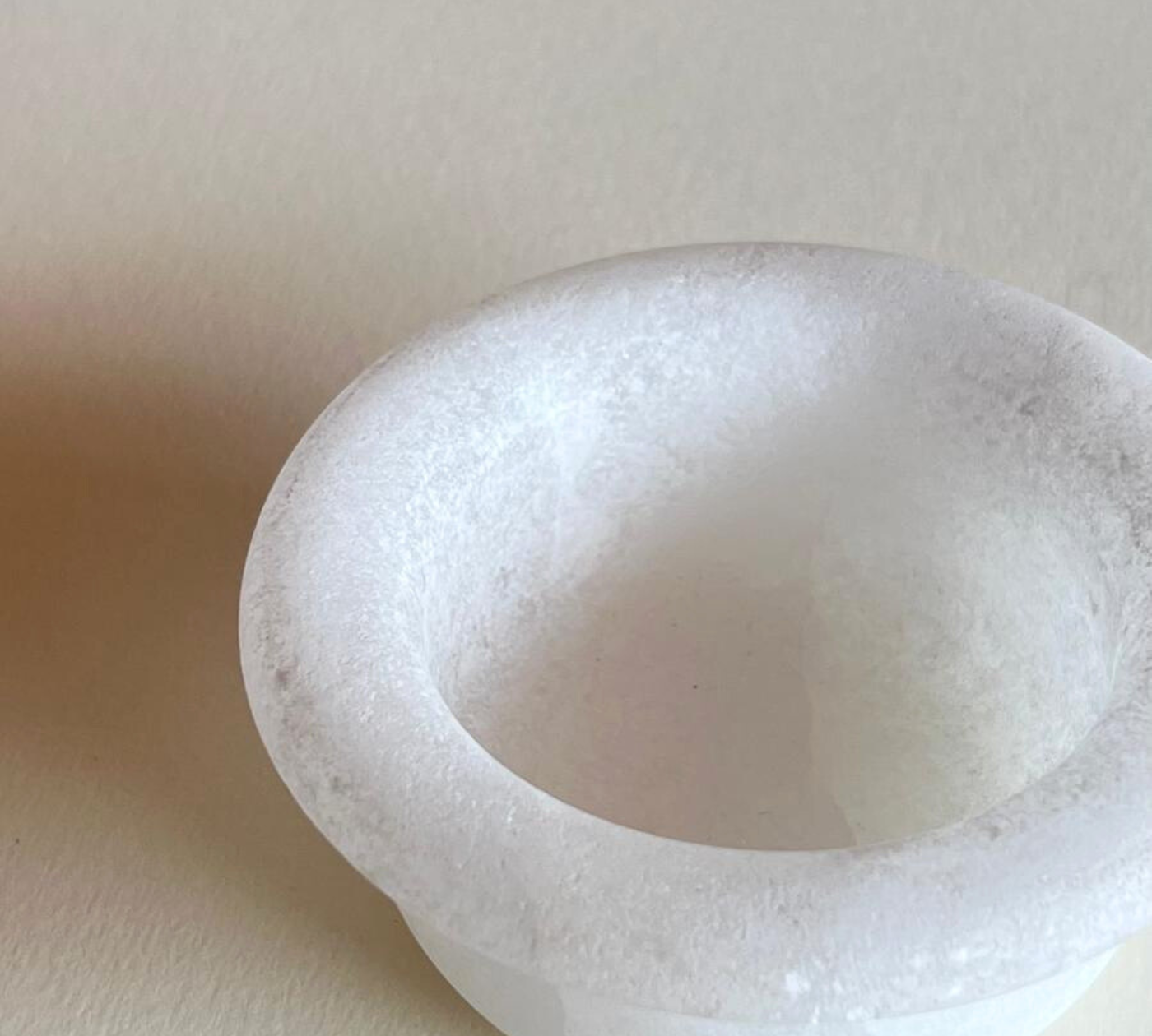 White alabaster stone tray for small accessories