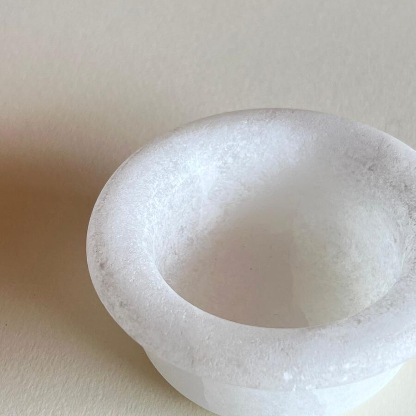 White alabaster stone tray for small accessories