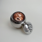 Aldo Tura metal silver ice bucket open Italian design 1960s 