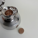 Aldo Tura metal silver thermos open mirror chrome finish Italian design 1960s 