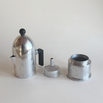 Alessi La Cupola 3-cup moka pot in silver and black