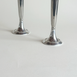 Antique Metal Silver Deco Bud Vase Candle Holder