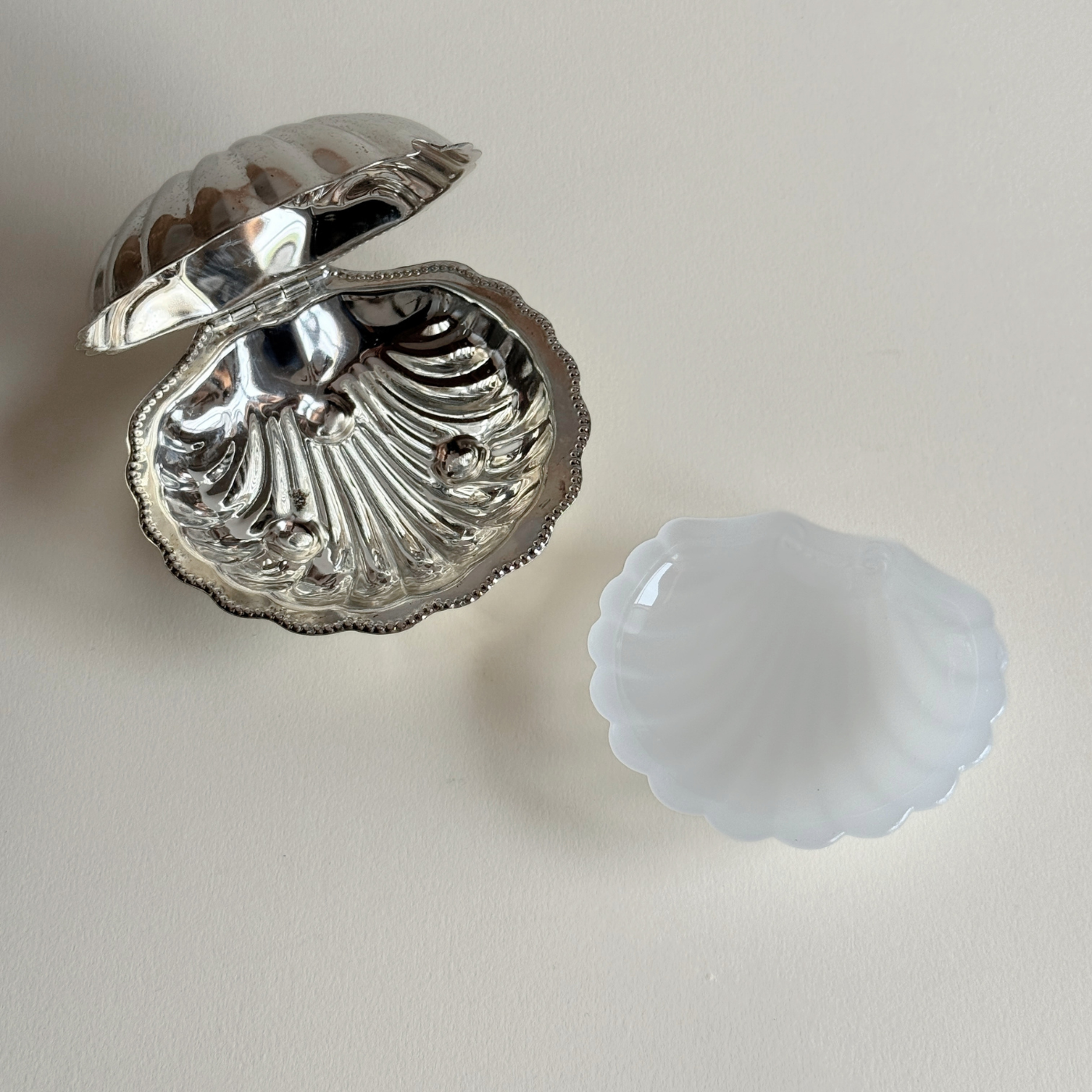 Silver Shell Butter and Caviar Dish