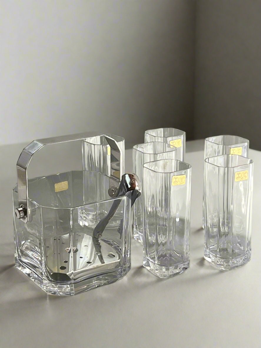 Arnolfo di Cambio Crystal Cocktail set glass and ice bucket L'Officina General Store 