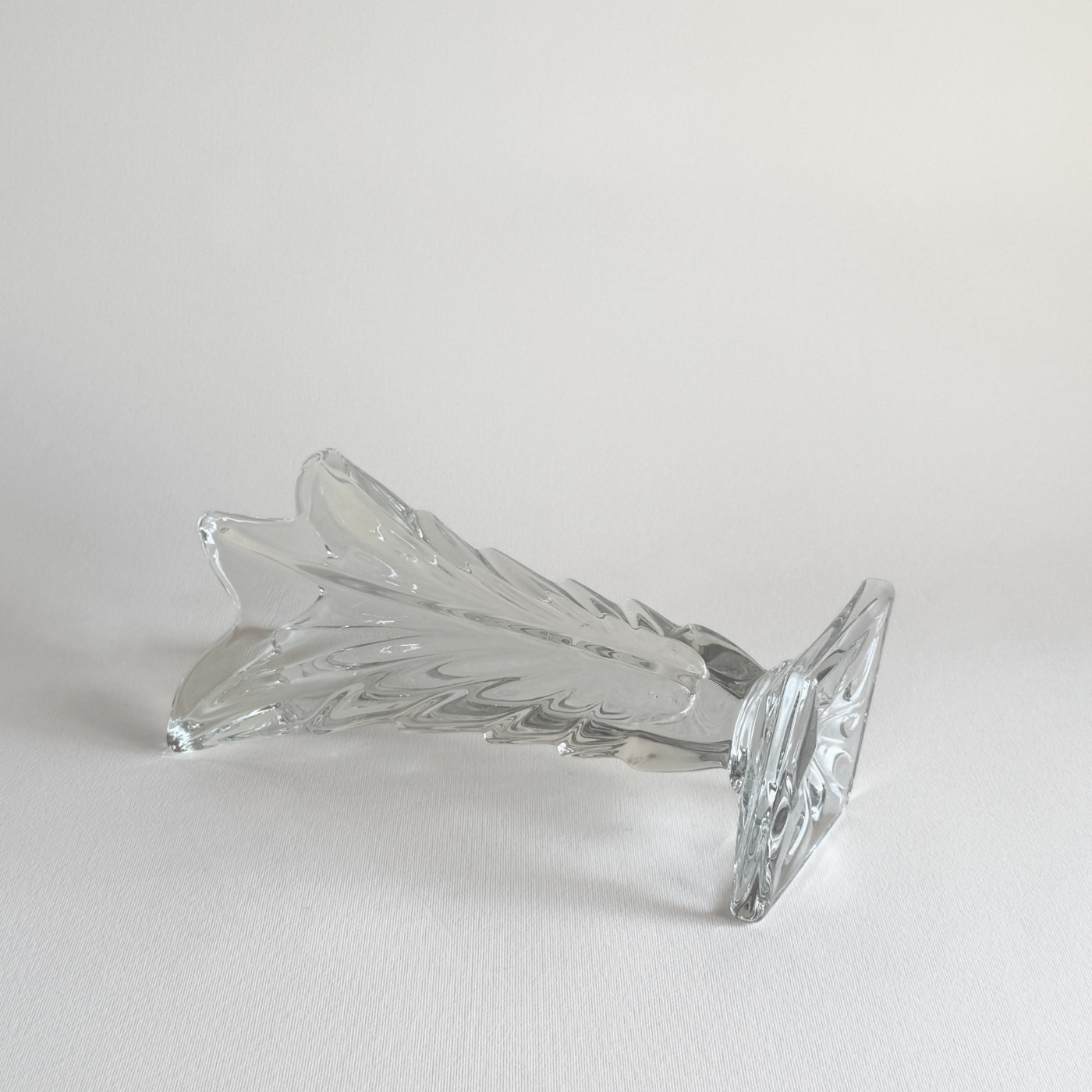 Art Deco cast glass vase — base view showing underside and overall condition