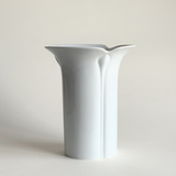 Arzberg white porcelain vase 1970s modernist design styled on neutral surface