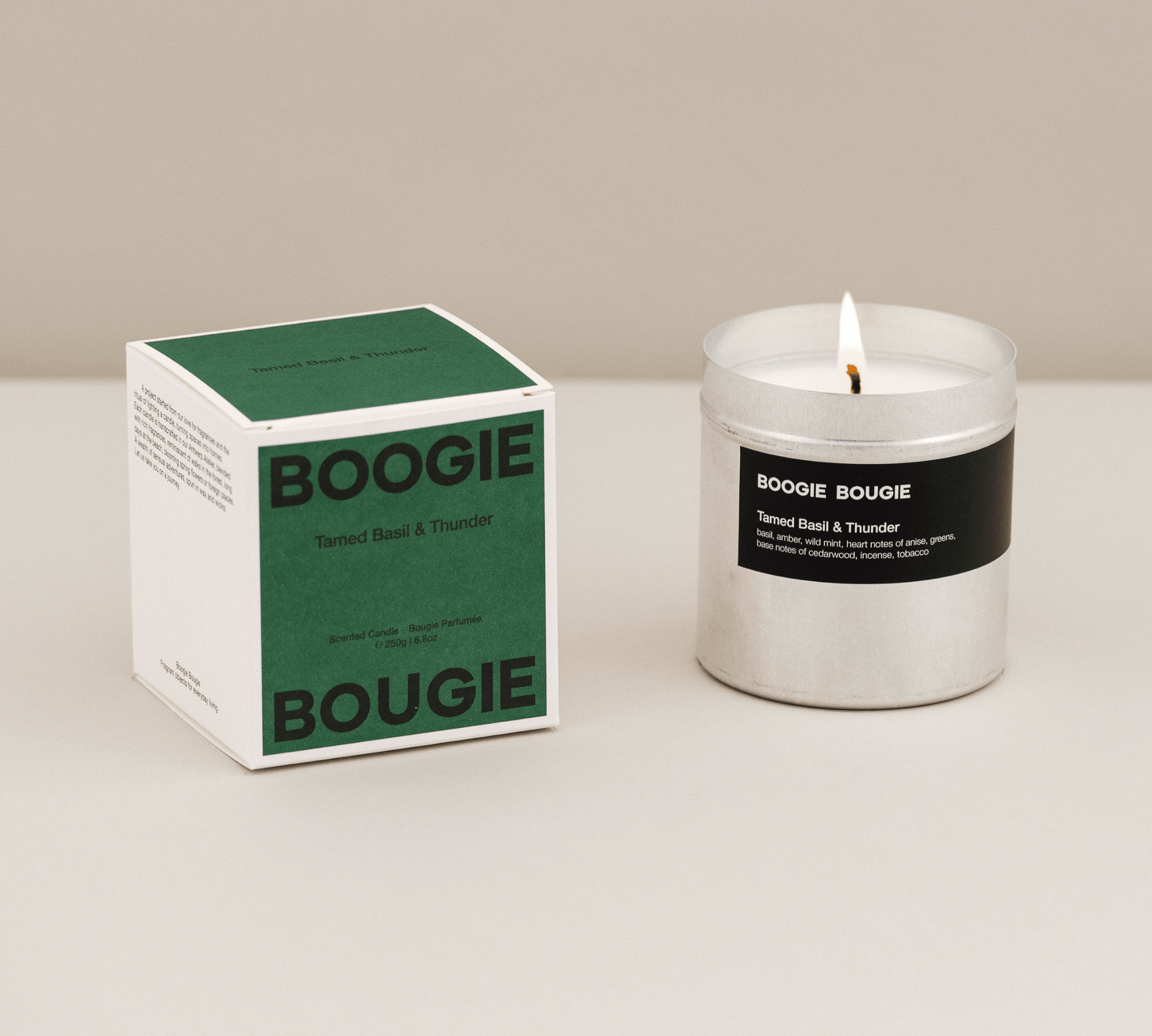 BOOGIE BOUGIE I Tamed Basil & Thunder I Eco-friendly Soy Wax Candle - L'Officina General Store
