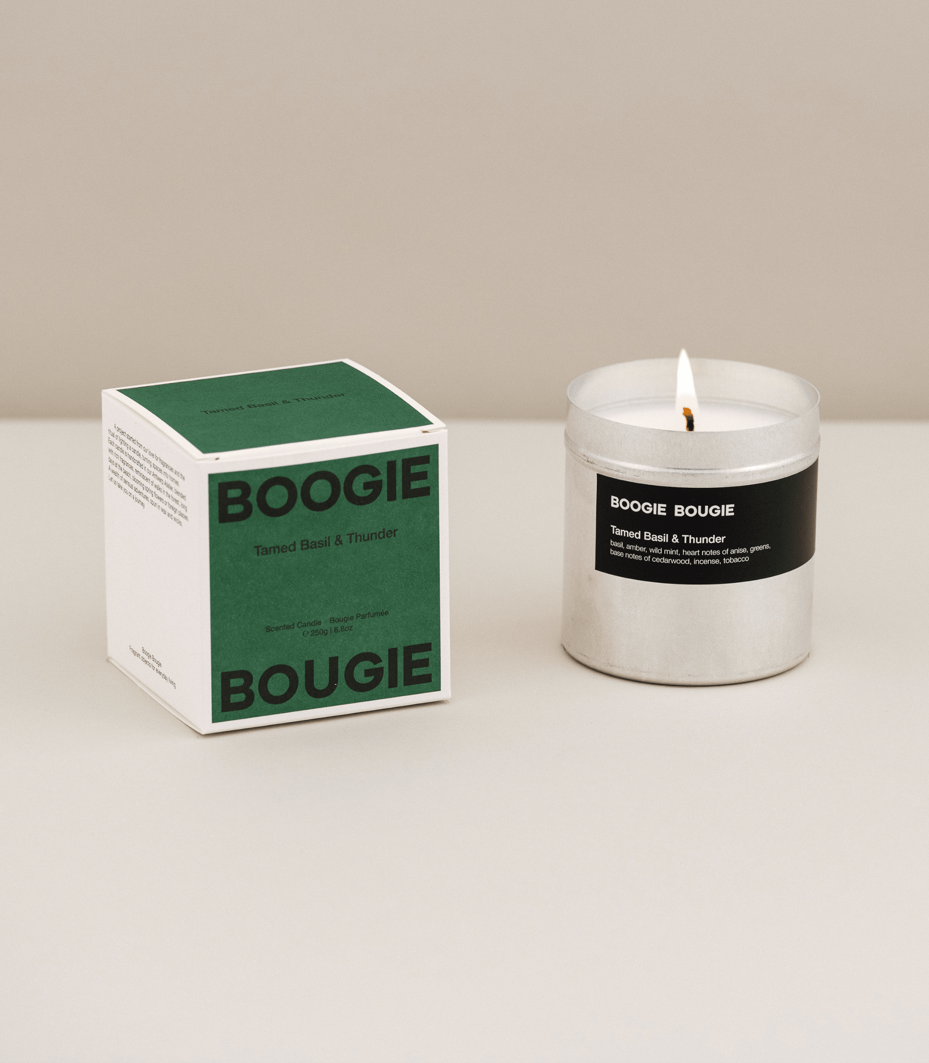 BOOGIE BOUGIE I Tamed Basil & Thunder I Eco-friendly Soy Wax Candle - L'Officina General Store