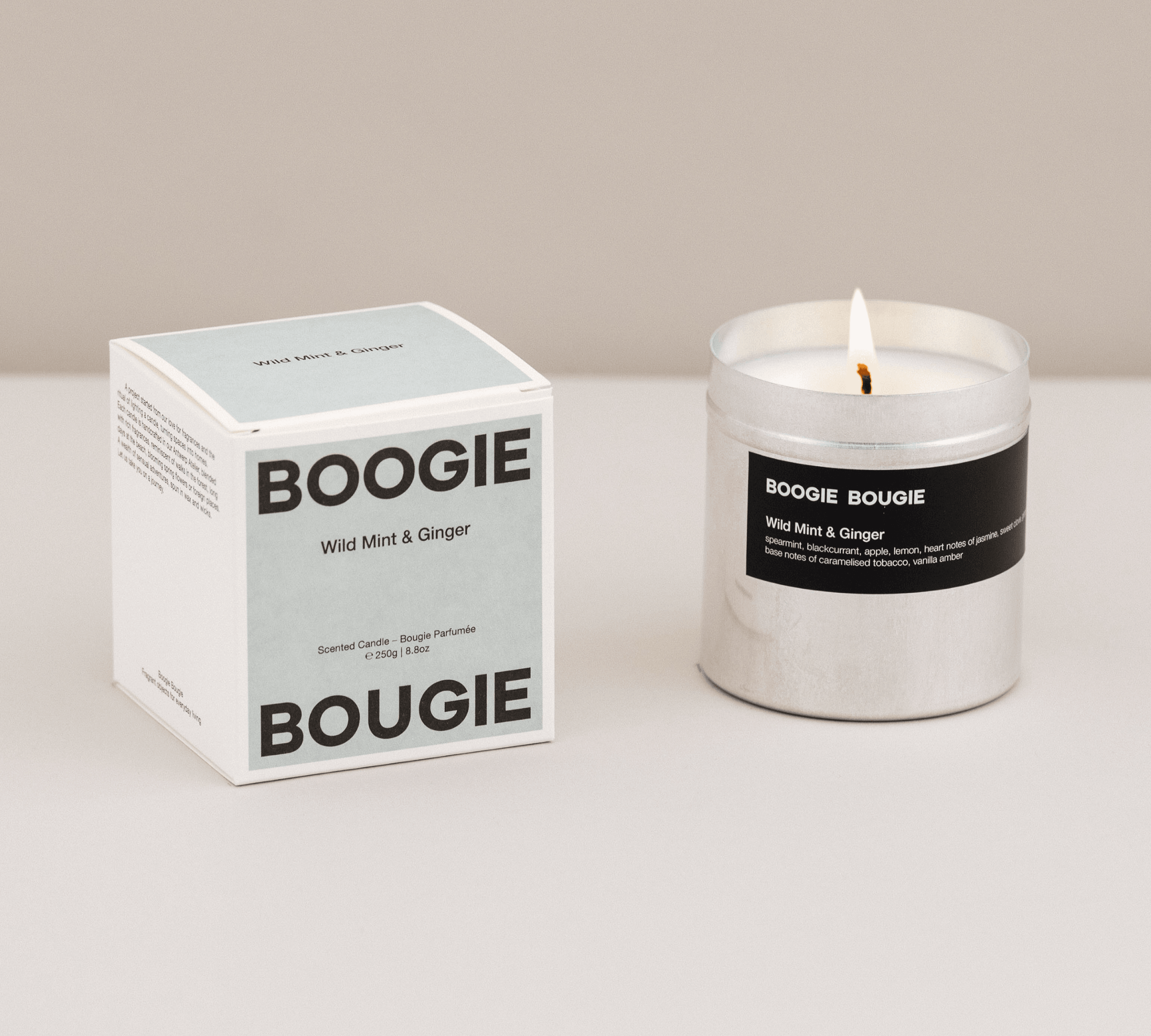 BOOGIE BOUGIE I WILD MINT & GINGER I Eco-friendly Soy Wax Candle - L'Officina General Store