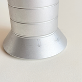 Pino Spagnalo Biesse coffee maker silver and perspex close up