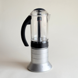 Pino Spagnalo Biesse coffee maker silver and perspex full view