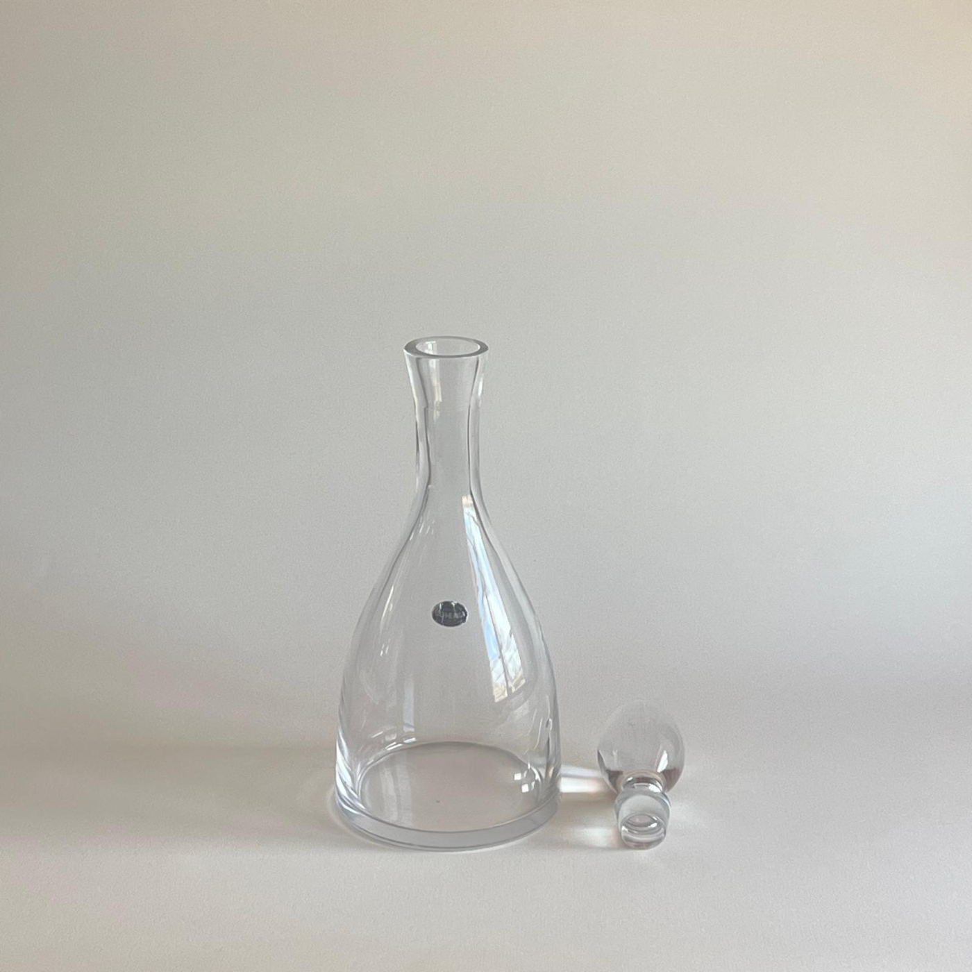 Close-up of vintage Bohemia crystal decanter details